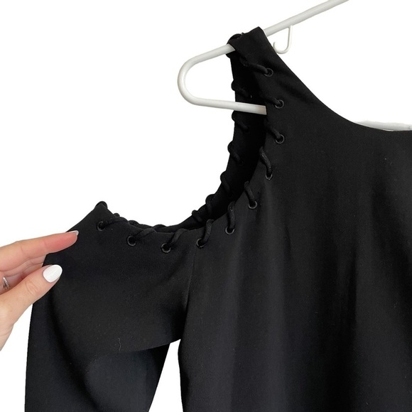 Iro Bherock Cold-Shoulder Long-Sleeve Crepe Top, Black, Size 36 (S) - Picture 3 of 10